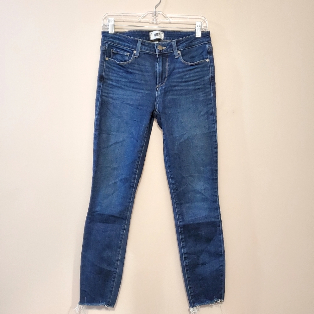 PAIGE Jeans Verdugo Ankle Darton Distressed Frayed Hem Jeans - Size 28